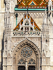 Image showing Budapest, Matthias Church, detail of an entrance