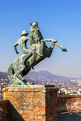 Image showing Statue of a horseman in Budapest