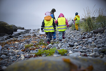 Image showing Picking up Plastic Waste