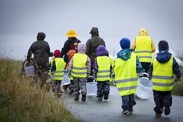 Image showing Picking up Plastic Waste