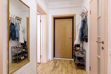 Image showing The interior of a habitable hallway in a small one-room apartment