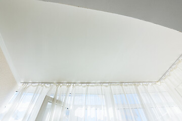 Image showing Stretch ceiling in a glazed loggia in an apartment building