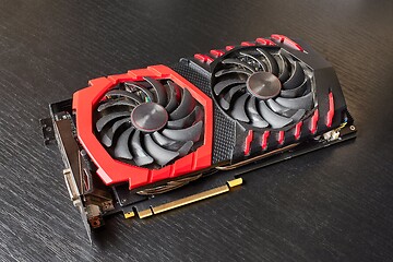 Image showing Computer graphics card with cooler fans