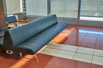 Image showing Seats in an airport terminal