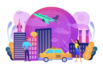 Image showing Global internet of things smart city concept vector illustration