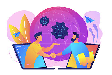 Image showing Online conference and business concept vector illustration.