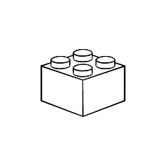 Image showing Building block hand drawn outline doodle icon.