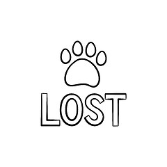 Image showing Lost dog hand drawn outline doodle icon.