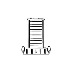 Image showing Office building hand drawn outline doodle icon.