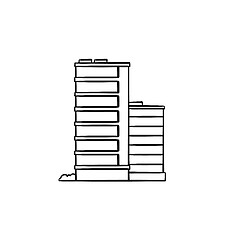 Image showing Office buildings hand drawn outline doodle icon.