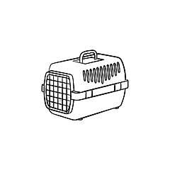 Image showing Pets transport box hand drawn outline doodle icon.