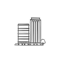 Image showing Ecological residential building hand drawn outline doodle icon.