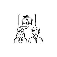 Image showing Real estate consultation hand drawn outline doodle icon