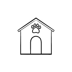 Image showing Doghouse hand drawn outline doodle icon.