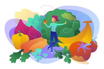 Image showing Raw veganism concept vector illustration.