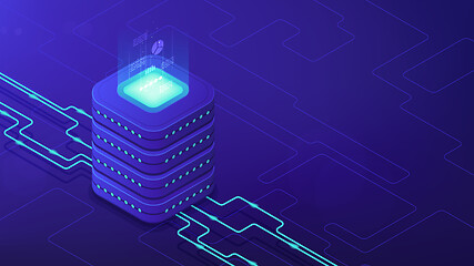 Image showing Isometric data center architecture concept.