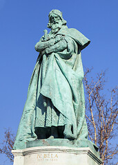 Image showing Budapest, HUNGARY - FEBRUARY 15, 2015 - Statue of king Bela IV in Hero's Square, Budapest