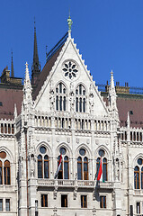 Image showing Facade of Hungarian parliament in Budapest