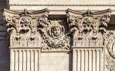 Image showing Facade detail of St. Stephen's Basilica in Budapest