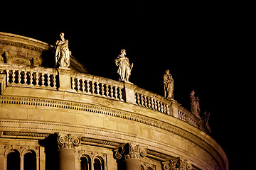 Image showing Roof of St. Stephen's Basilica in Budapest, night view