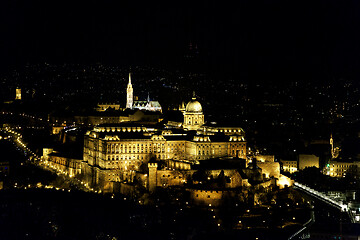 Image showing Buda Castle in Budapest illuminated at night