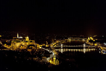 Image showing Buda Castle in Budapest illuminated at night