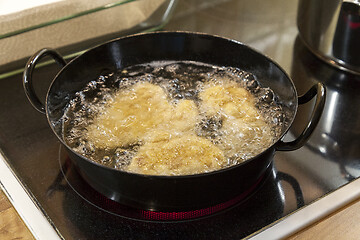 Image showing Cooking wiener schnitzel