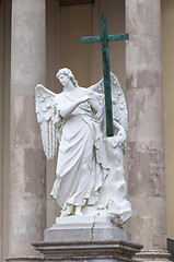 Image showing Angel statue near The St. Charles's Church, Vienna