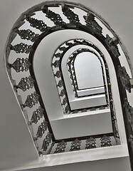 Image showing Spiral staircase in a residential house