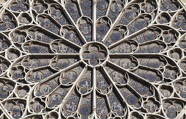 Image showing PARIS - OCTOBER 25, 2016: South rose window of Notre Dame cathedral