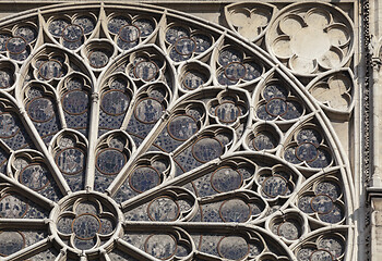 Image showing PARIS - OCTOBER 25, 2016: South rose window of Notre Dame cathedral
