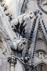 Image showing Gargoyles of Notre Dame cathedral in Paris