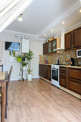 Image showing Kitchen set in a standard apartment in a classic style