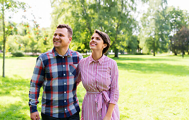 Image showing happy couple in summer park