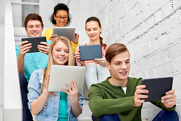 Image showing high school students with tablet computers