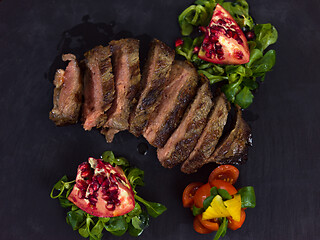 Image showing Juicy slices of grilled steak