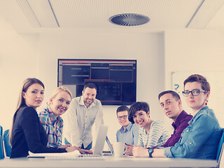 Image showing Business Team At A Meeting at modern office building