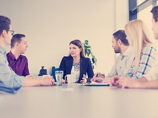 Image showing Business Team At A Meeting at modern office building