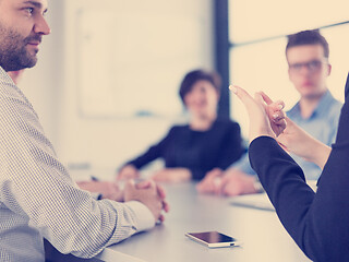 Image showing Business Team At A Meeting at modern office building