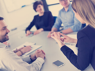 Image showing Business Team At A Meeting at modern office building