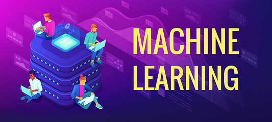 Image showing Isometric machine learning concept.