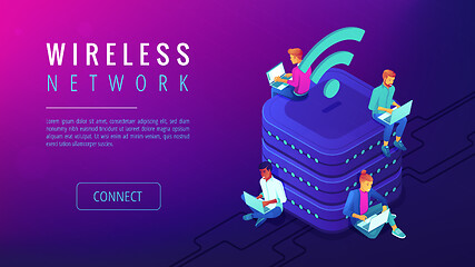 Image showing Isometric wireless network landing page