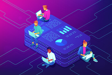 Image showing Marketing strategy isometric concept.