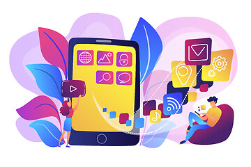 Image showing Mobile application development vector illustration