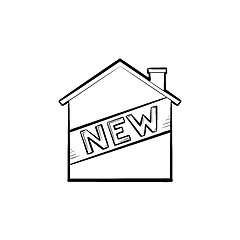 Image showing New house hand drawn outline doodle icon.