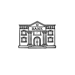 Image showing Bank hand drawn outline doodle icon.