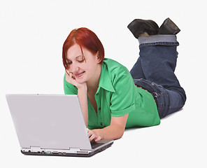 Image showing Teenager with a laptop