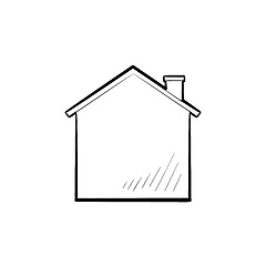 Image showing House hand drawn outline doodle icon.