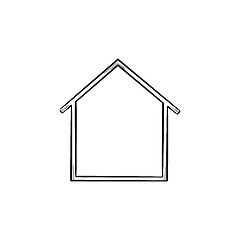 Image showing House icon hand drawn outline doodle icon.