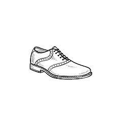 Image showing Male shoe hand drawn outline doodle icon.